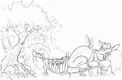 Creatures Village Music Dragons Resting Ink Concept Image thumbnail image