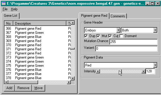 GeneticsEditor/Pigments