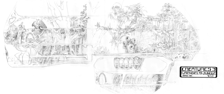 Creatures 3 Grendel's Jungle Pencil Sketch v.1.1 1998 thumbnail image