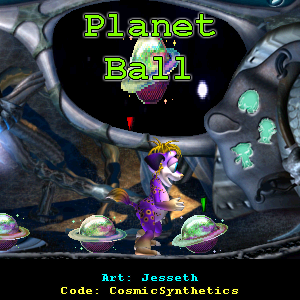 purple and green planet shaped balls in the injector room with a chichi norn