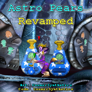 A chichi norn standing between two large asto pear vendors, with astro pairs on the floor