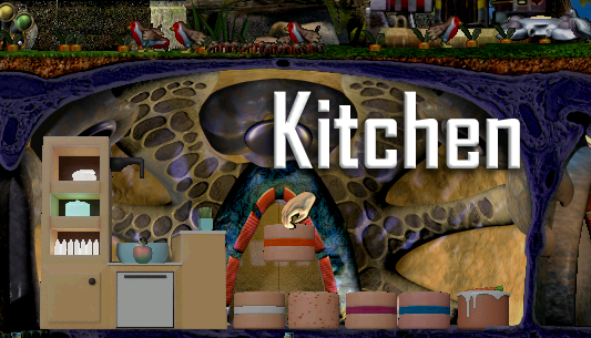 A shelf and counter agent in the norn terrarium with cakes lined up in a row